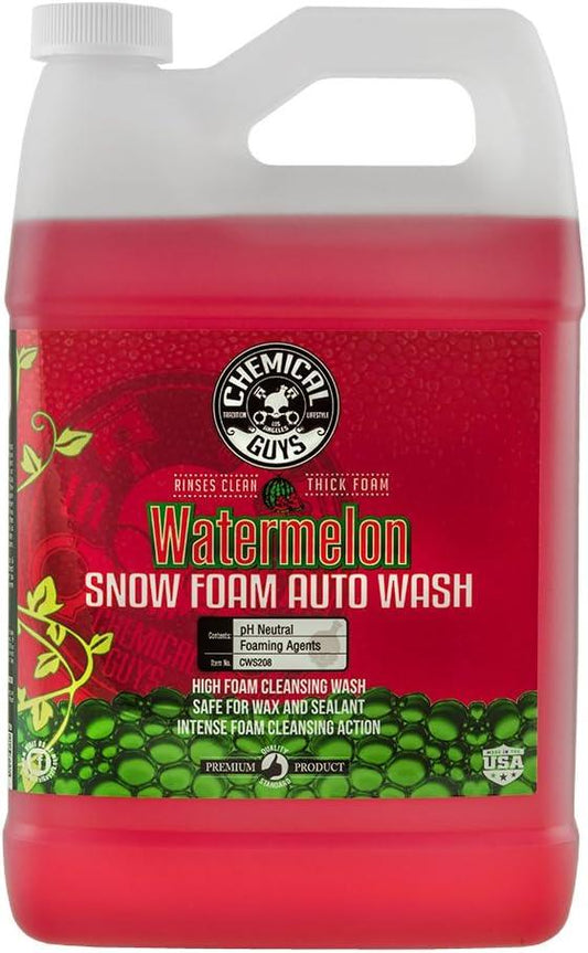 Chemical Guys Car Wash Soap for Foam Cannon or Bucket, Watermelon Snow Foam Car Wash Soap for Trucks, Motorcycles, RVs & More, Super Suds, Watermelon Scent - 128 oz (1 Gallon) - NeatNest