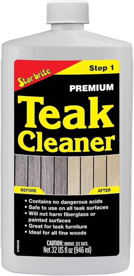 STAR BRITE Premium Teak Cleaner - Restore, Renew & Refresh Old Weathered Gray Teak Furniture & Other Fine Woods - Step 1 - 32 OZ (081432) - NeatNest