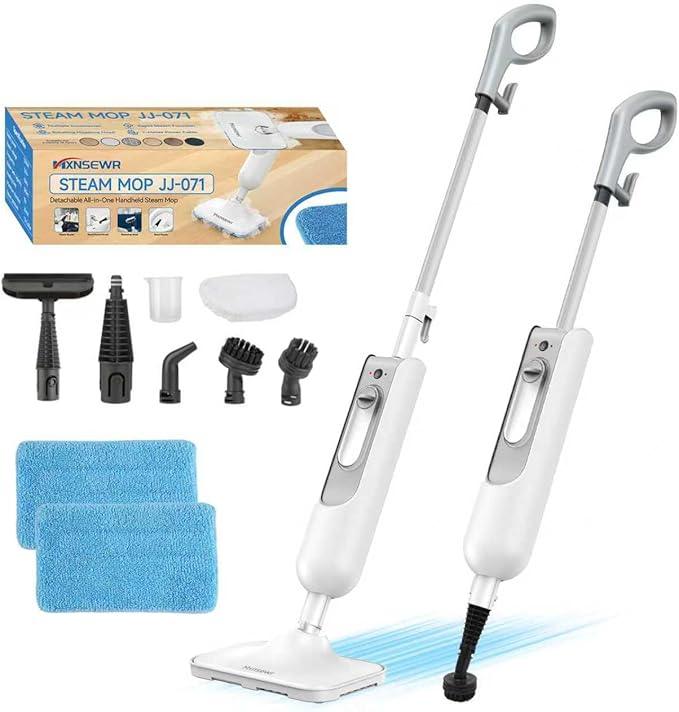 Steam Mop All-in-one Multi-Functional Powerful Steam Cleaner, Handheld Detachable Floor Steamer with 2 Steam Level, 380ML Water Tank & 23FT Power Cord for Floor Cleaning and Home Use - NeatNest