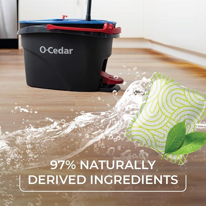 O-Cedar RinseClean Microfiber Spin Mop & Bucket Floor Cleaning System with Citrus Pac (Variety Pack) - NeatNest
