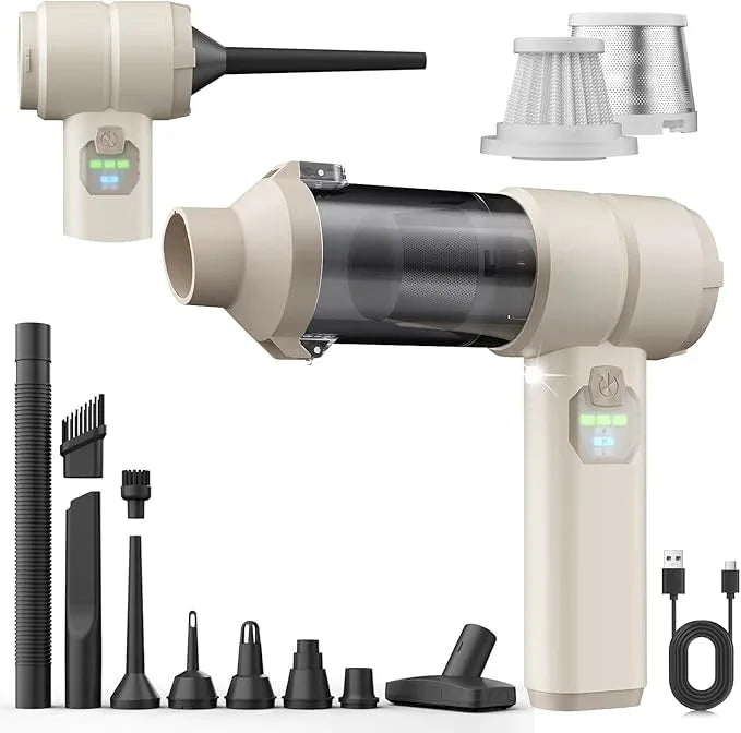 Car Vacuum, Handheld Car Vacuum Cleaner Cordless with Brushless Motor, 20000PA Suction High Power Rechargeable Vacuum Cleaner & Air Duster, 4-in-1 Portable Mini Hand Vacuum Blower with LED Display - NeatNest
