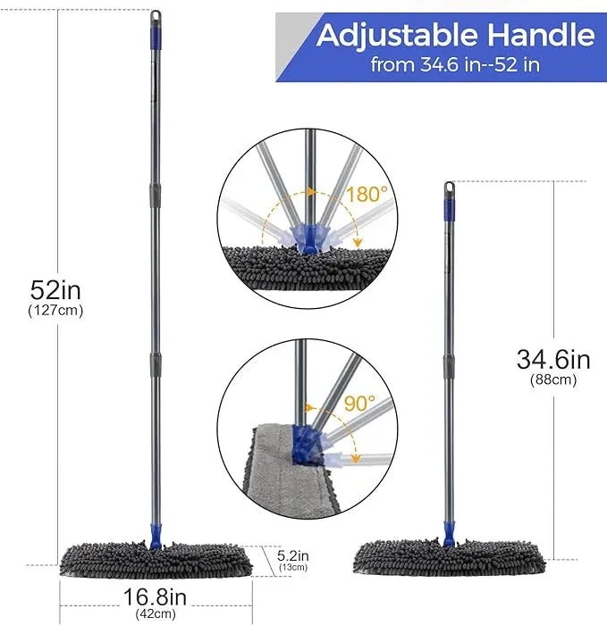 MASTERTOP Microfiber Dust Mop,Double-Sided Flat Mops for Hardwood Floors with 4 Reusable Mop Pads, Floor Mops with Stainless Steel Handle and Extension, Cleaner for Hardwood, Vinyl, Laminate, Tile - NeatNest