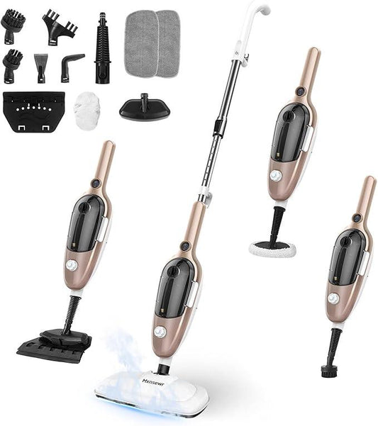 Steam Mop - All-in-one Powerful Handheld Steam Cleaner Detachable Floor Steamer with 11 Accessories, MultiPurpose Steamer for Hardwood Floors, Clothes,Windows,Tiles,Carpet, Whole Home Use, Rose Gold - NeatNest