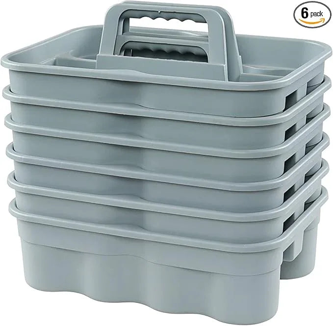 Plastic Cleaning Tote Caddy, Plastic Caddy with Handle, 6 Pack - NeatNest