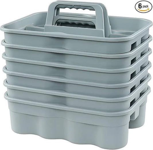Plastic Cleaning Tote Caddy, Plastic Caddy with Handle, 6 Pack - NeatNest