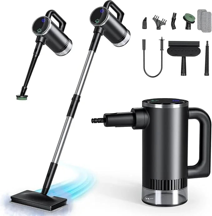 11-in-1 Steam Mop - Detachable Handheld Steam Cleaner with 380mL Tank, 260℉ Floor Steamer for Hardwood, Tile, Grout, Windows, Bath & Kitchen - 3-Level Steam Control, Multi-Purpose Floor Steam Cleaner - NeatNest