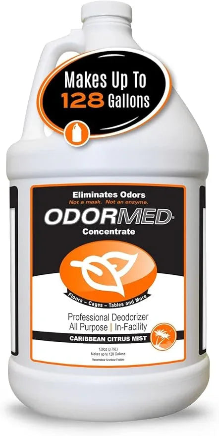 Odorcide Odormed Odor Eliminator Concentrate - Pet Odor Eliminator for Strong Odor on Floors, Walls, Cages & More - All-Purpose with Safe, Non-Enzymatic Formula (1 Gal, Caribbean Citrus Mist) - NeatNest