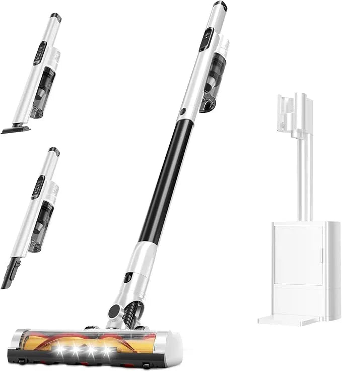 Cordless Stick Vacuum Cleaner with Auto Empty System Self-Charging Base, Powerful Suction for Pet Hair on Carpet & Hardfloor, Lightweight Anti-Tangled Handheld Vacuum, HEPA Filtration, Black - NeatNest