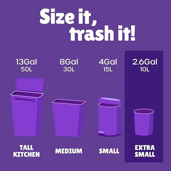 FORID Small Bathroom Trash Bags - 2.6 Gallon Colored Garbage 250 Bags 10 Liter Unscented Waste Can Liners Wastebasket Liner For Home Office (2-3 Gal) - Durable & Thick Trash Bag Multi Colored - NeatNest