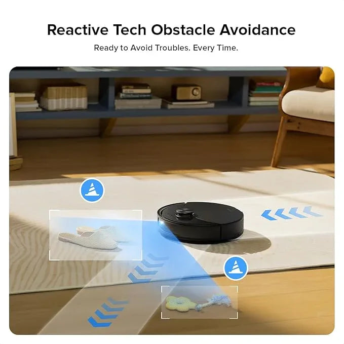roborock Q10 S5 Robot Vacuum and Mop Cleaner, 10000Pa HyperForce Suction, Dual Anti-Tangle System, Auto-Lifting Mop, ReactiveTech Obstacle Avoidance, App Control, for Pet Hair and Carpet, Black - NeatNest