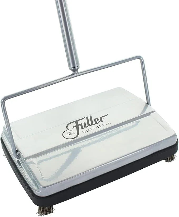 Fuller Brush 17034 Electrostatic Carpet & Floor Sweeper - 9" Cleaning Path - Lightweight - Ideal for Crumby Messes - Works On Carpets & Hard Floor Surfaces - Mettalic Silver - NeatNest