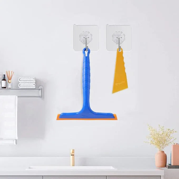 Shower Squeegee for Glass Doors, Bathroom Squeegee for Shower, Window Squeegee, Home Bathroom Silicone Cleaner Tool, Suitable for Bathroom, Kitchen, Tile, Mirror, Car Glass, by LTLUTU, 8in Blue - NeatNest