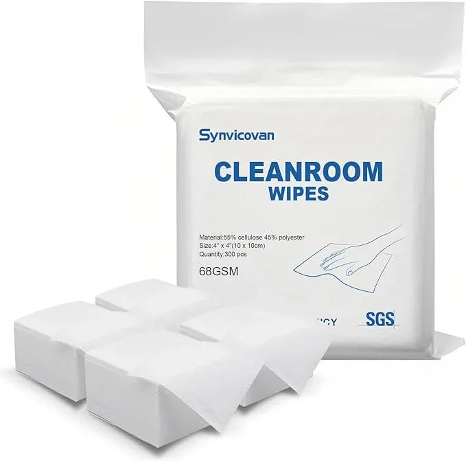 Cleanroom Wipes 4"x4" (1200 Pcs, Cellulose/Polyester Blend, Grade A, 68GSM) Lint Free Wipes for Laboratory, Electronics, Pharmaceutical,Printing,Automotives and Semiconductor Industries - NeatNest