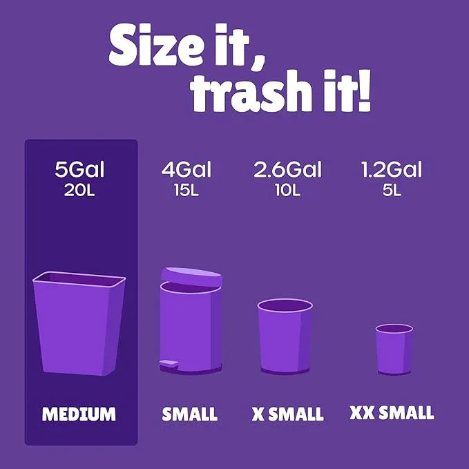 FORID Small Garbage Bags - 5 Gallon, Trash Can Liner for Home, Office, Bathroom, Bedroom, Waste Bin (5 Colors 150 Bags) - Durable & Thick Trash Bag Multi Colored - NeatNest