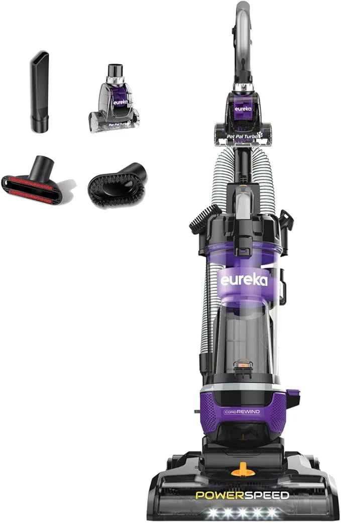 Eureka Powerful Lightweight Upright Vacuum Carpet and Floor, PowerSpeed NEU202 with Automatic Cord Rewind, Purple - NeatNest