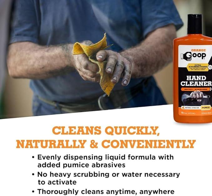 GOOP Orange Liquid with Pumice Multi-Purpose Waterless Hand Cleaner - 16 oz Flip-Top Bottle - NeatNest