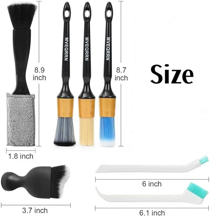 7PCS Car Detailing Brush Set,Boar’s Bristle Car Cleaning Detail Brush kit,Ultra Soft No Scratch Car Dust Brush,Car Interior Detailing Brushes Kit,Detail Brush Car Detailing for Interior Exterior(gold) - NeatNest