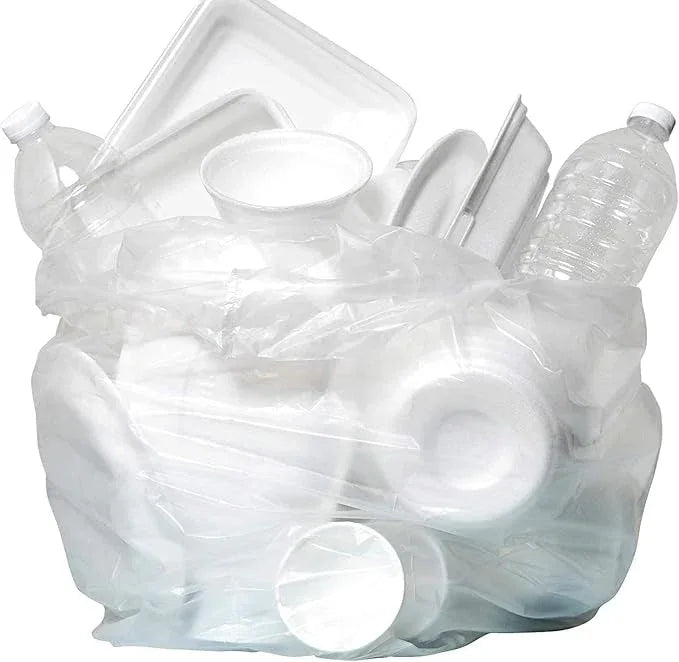 Aluf Plastics High Density Trash Bags, 60 Gallon, 200 Count, 14 Micron (eq), 38" x 60", Clear, for Bathroom, Office, Industrial, Commercial, Janitorial, Municipal, Recycling - NeatNest