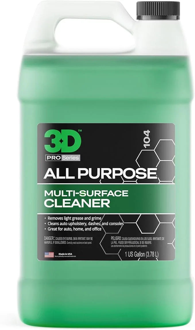 3D All Purpose Cleaner – High-Performance Interior & Exterior Car Cleaner for Vinyl, Leather, Plastic, Fabric, Carpet & More - 1 Gallon - NeatNest