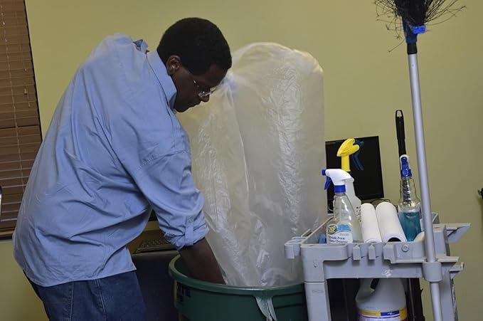 Aluf Plastics High Density Trash Bags, 30 Gallon, 2000 Count, 8 Micron (eq), 30" x 37", Clear, for Bathroom, Office, Industrial, Commercial, Janitorial, Municipal, Recycling - NeatNest