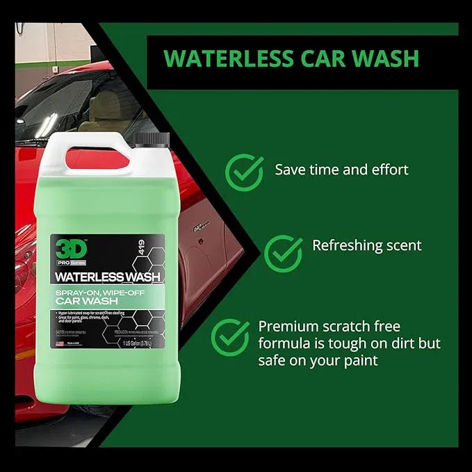 3D Waterless Car Wash - Easy Spray Waterless Detailing Spray - No Soap or Water Needed - Great on Cars, RVs, Motorcycles & Boats 1 Gallon - NeatNest