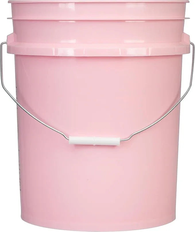 House Naturals 5 Gallon Food Grade, BPA Free, Made in USA, Plastic Bucket, 3 Colors, (Pack of 3) (5G-Pink-Magenta-Purple HN White lids) - NeatNest