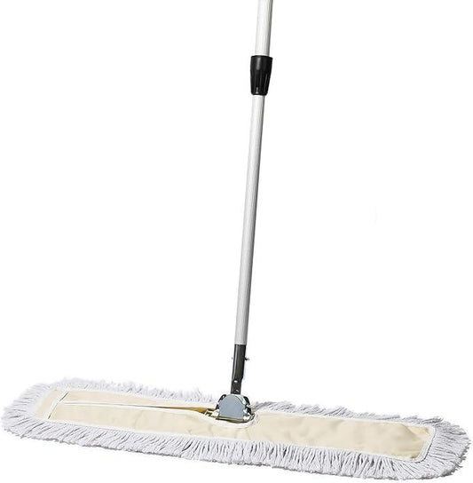 Commercial Dust Mop – 30 Inch Floor Sweeper for Hardwood, Reusable Cotton Mop Head, Extendable Handle, Dry Mop for Floor Cleaning & Janitorial Supplies - NeatNest