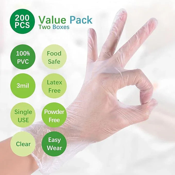 Clear Vinyl Food Safe Disposable Gloves Latex Free Powder Free for Food Prep Handling Cooking Cleaning - NeatNest