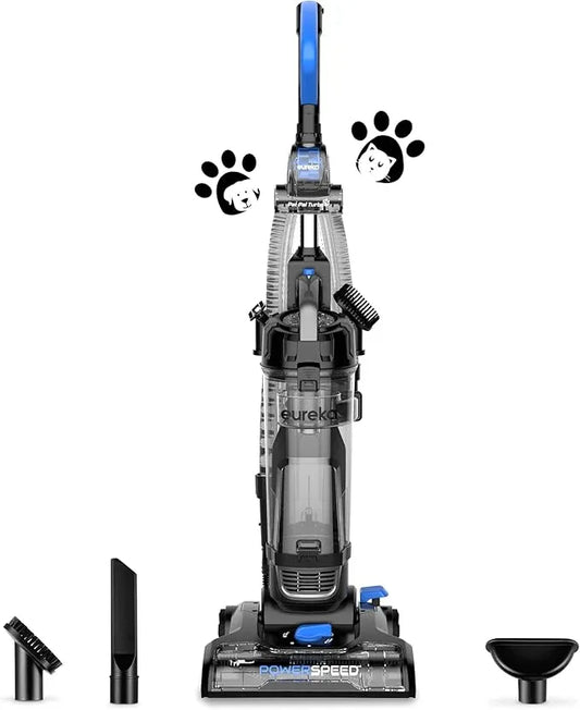 Eureka PowerSpeed Lightweight Upright Vacuum Cleaner for Carpet and Hard Floor, Powerful Bagless Upright Vacuum Cleaner for Home Pets, NEU181A, Blue - NeatNest