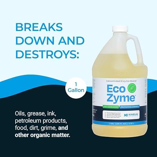 KINZUA ENVIRONMENTAL Eco-Zyme Multi-Purpose Enzyme Cleaner Concentrate, Professional Strength Concentrated All-Purpose Cleaner & Degreaser For Floor, Carpet, Kitchen, Concrete, Walls & More, 1 Gallon - NeatNest