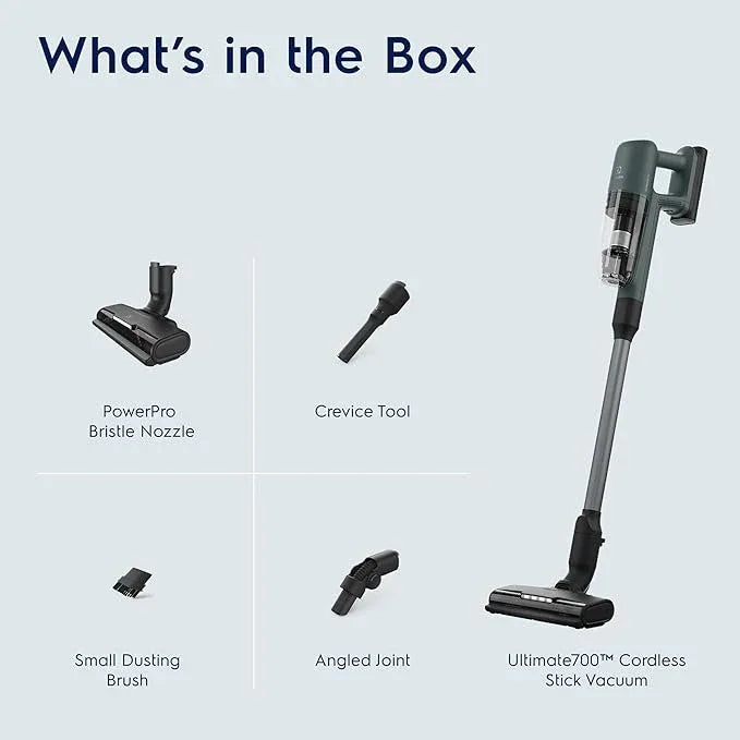 Electrolux Ultimate700 Cordless Stick Vacuum with PowerPro Bristle Nozzle and High Suction Power, 50-Minute Run Time, 4 Power Modes, Ocean Green - NeatNest