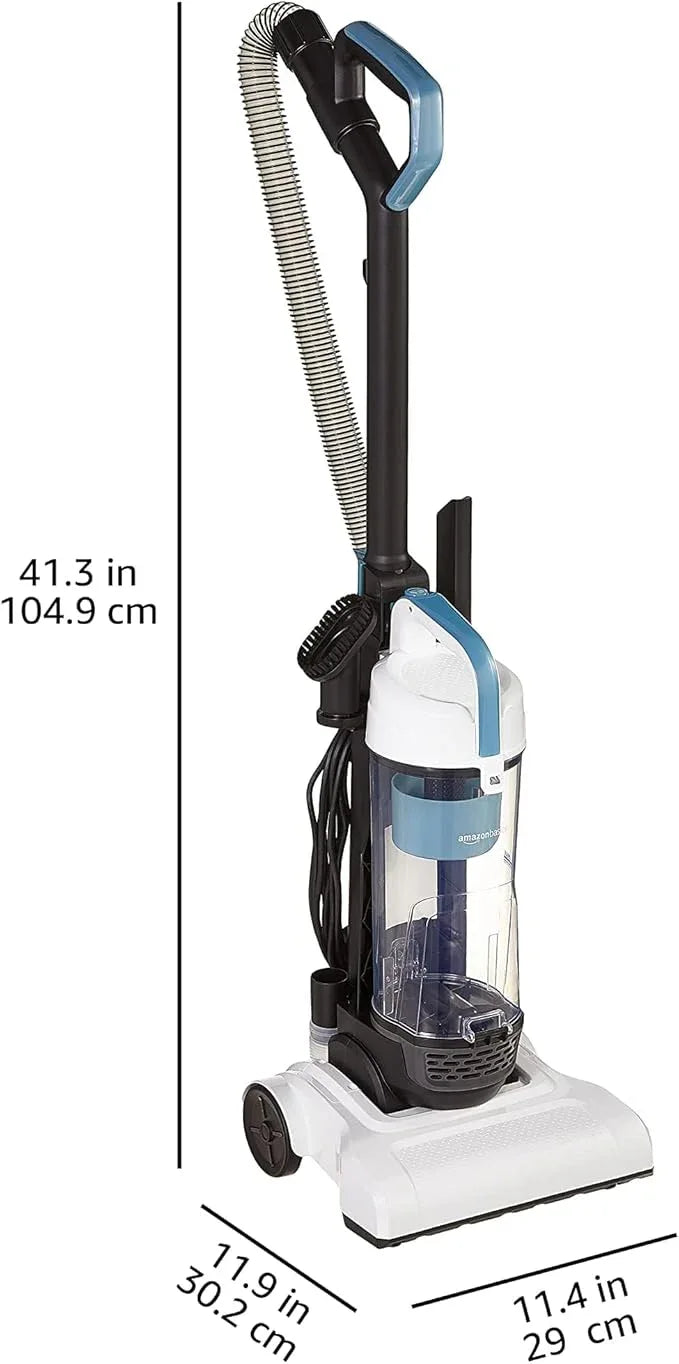 Amazon Basics Upright Bagless Vacuum Cleaner for Carpet and Hard Floors, With Crevice and Upholstery Tools, Detachable Handle, Lightweight (8.4 lbs), 1.7L Dust Cup, 720W, 25ft Cord, Black/White - NeatNest