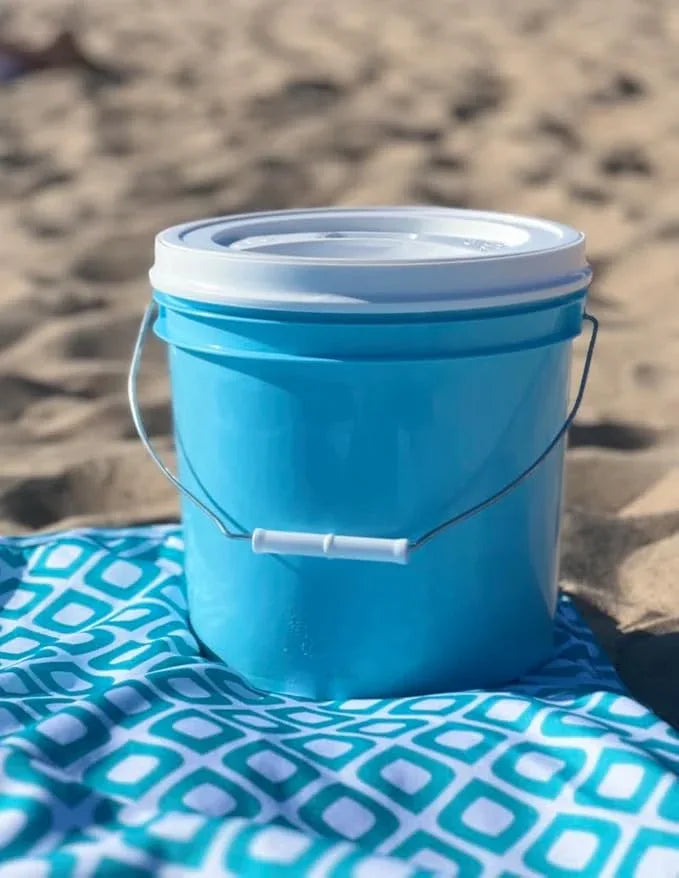 House Naturals 2 Gallon Food Grade Plastic Bucket with Screw on lid- 3 Colors- Made in USA containers- Pack of 3 - NeatNest