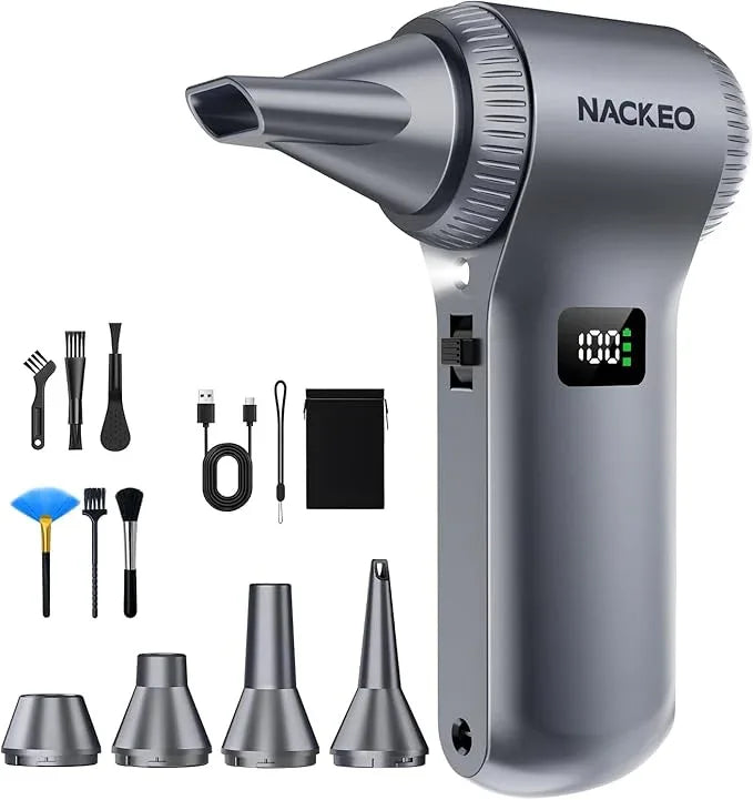 Compressed Air Duster-230000RPM Super Power Electric Air Duster, 100-Level Adjustable Inflatable Air Blower with LED Light and Display Screen, Dust Blower for Computer, Keyboard,House, Outdoor and Car - NeatNest