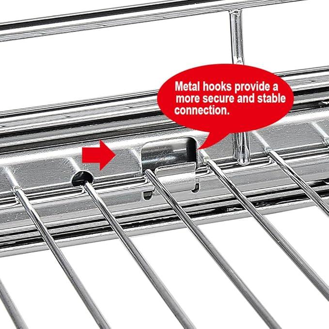 OCG 2 Tier Pull Out Cabinet Organizer (14" W x 21" D), Pull Out Drawers for Kitchen Cabinets, Pull Out Shelves for Base Cabinet Organization in Kitchen Bathroom Pantry, Chrome Finish - NeatNest