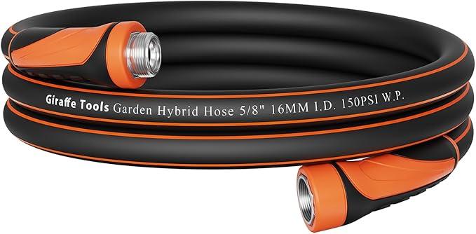 Giraffe Tools Garden Leader Hose 10ft x 5/8", Short Water Hose Heavy Duty, Flexible, Lightweight Hybrid Hose with Swivel Handle, Male to Female Fittings, Burst 600 PSI - NeatNest