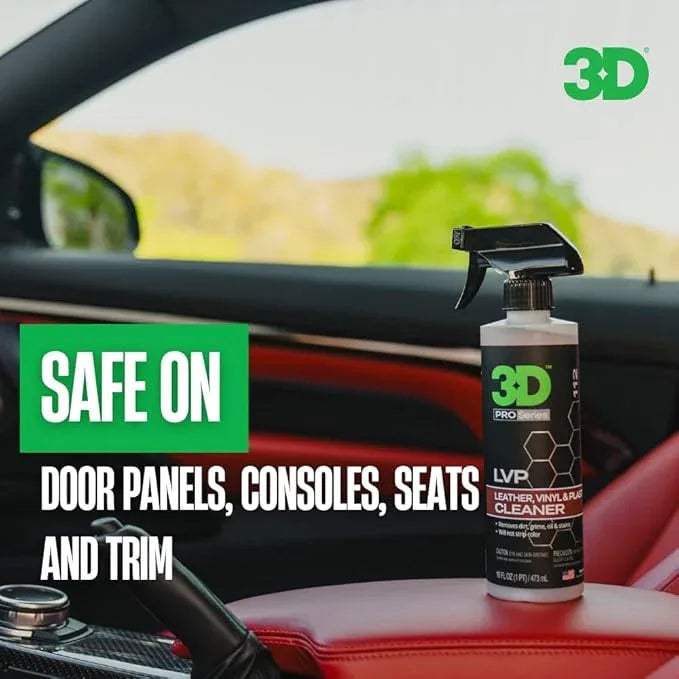 3D LVP Interior Cleaner - Removes Dirt, Grime, Grease, Oil & Stains from Leather, Vinyl & Plastic - Great for Seats, Steering Wheels, Door Panels, Dashboards - Car, Office, Home Use - 1 Gallon - NeatNest
