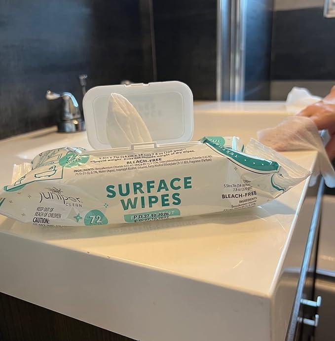 6 Pack Surface Cleaning Wipes Bleach Free, All-Purpose Cleaner for Bathroom, Kitchen, Office, 72 Count Soft Flow, Fresh Scent, Lint Free & Durable - NeatNest