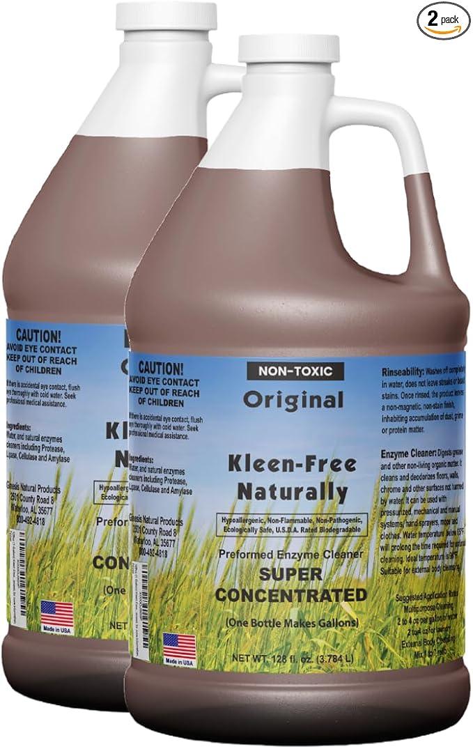 Naturally Preformed Enzyme Cleaner, Enzyme Solution, Multi-Purpose Cleaner, Laundry Additive and More - Concentrate - Original Scent - 128oz (1 Gallon) - Pack of 2 - NeatNest