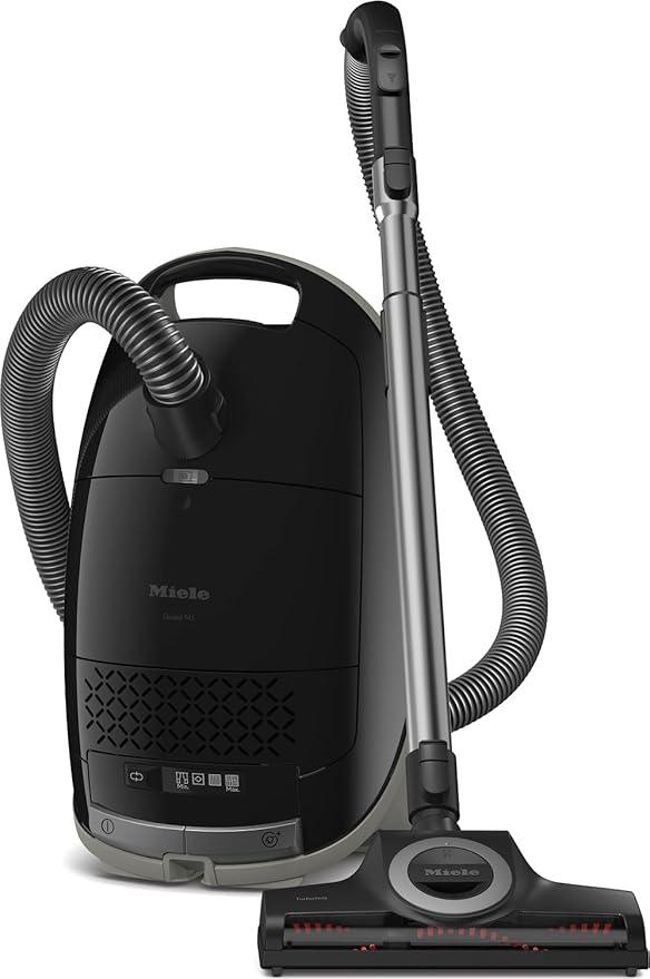Miele New Guard M1 Cat & Dog Bagged Canister Vacuum for Pet Owners with Odor-Reducing Active AirClean Filter, TurboTeQ Floorhead, and AllTeQ Universal Floorhead, in Obsidian Black/Space Grey - NeatNest