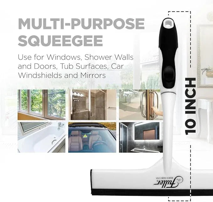 Fuller Brush Easy Grip Handheld Squeegee - for Shower Walls, Doors, Tub Surfaces, Windows, Mirrors & Vehicle Windshields - ThermoPlastic Rubber Blade - Comfort Grip Handle with Built-in Finger Groove - NeatNest