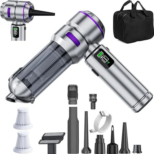 Car Vacuum Cleaner High Power 20000Pa – Cordless Handheld Mini Vacuum & Air Duster for Car Detailing, 3-Speed Brushless Motor, 6000mAh Battery (Purple - Fast Charging Edition) - NeatNest