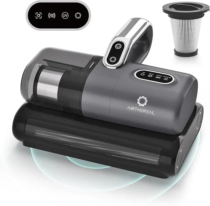 AIRTHEREAL M1 Mattress Vacuum Cleaner, 6 in 1 Bed Vacuum with High-Frequency Vibration - 80,000 RPM Dual Brushroll Rotation, UV-C Light, 14Kpa Suction, Dust Sensor, Ultrasonic and Heating Tech - NeatNest