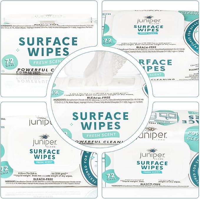3 Pack Surface Cleaning Wipes Bleach Free, All-Purpose Cleaner for Bathroom, Kitchen, Office, 72 Count Soft Flow, Fresh Scent, Lint Free & Durable - NeatNest