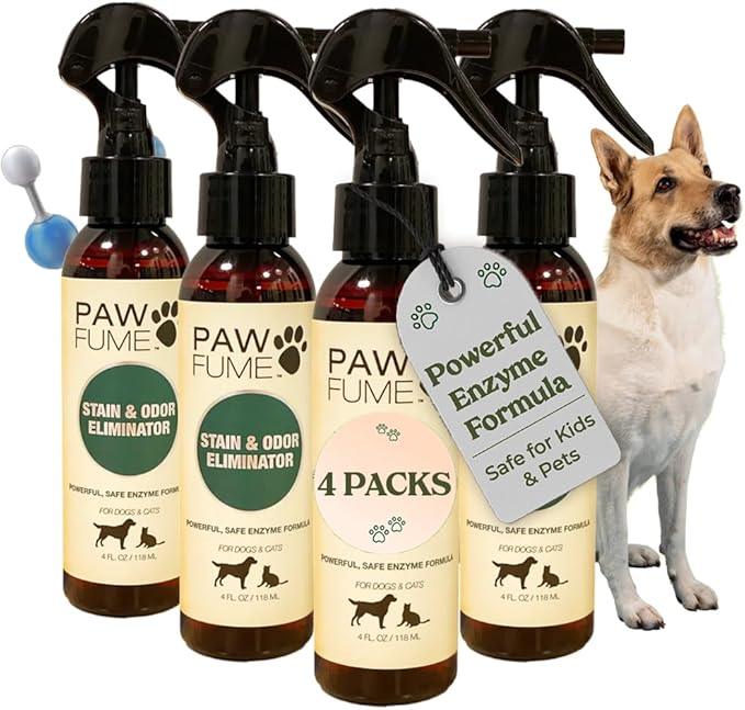 PAWFUME Stain & Pet Urine Odor Eliminator, 4-Pack – Removes Impurities in Seconds – Enzymatic Formula, Quick-Dry Action, & Eco-Friendly Ingredients – Upholstery, Fabrics, and Carpet Cleaner Spray - NeatNest