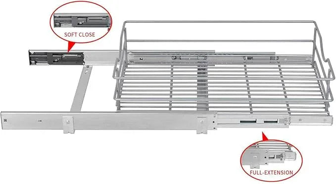 Pull Out Cabinet Organizer, (11½"W x 20" D), Soft Close Pull Out Cabient Drawer, Slide Out Cabient Organizer for pot and pan Kitchen Base Cabinet, Pantry Organization, Bathroom, Wire Basket - NeatNest