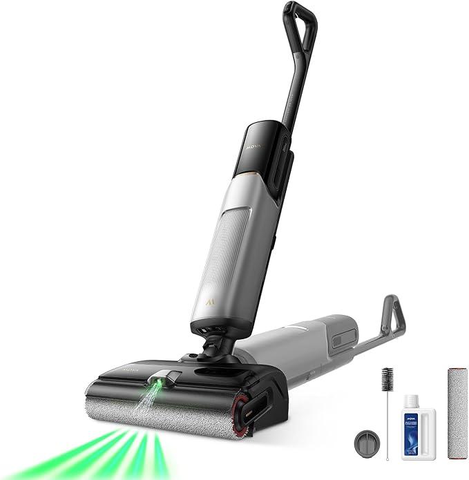 Mova X4 Pro Wet Dry Vacuum Cleaner, 20000Pa Cordless Vacuum Mop with Zero Tangle, Hot Water Mopping for Sticky Messes,194℉ Hot Air Self Drying, 180° Lie Flat, Push-in Charging Station, LED Display - NeatNest