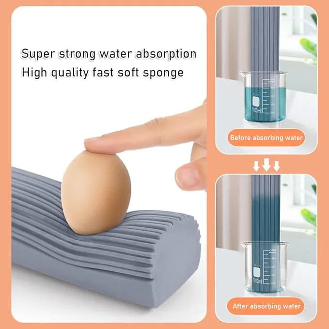 Hand-Washable Collodion Mop, Folding Sponge Mop, Self-Squeezing Mop, Wet and Dry Powerful Absorbent Mop (13in) - NeatNest