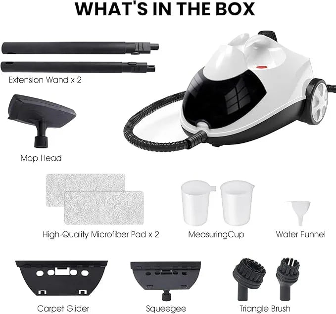 Steam Cleaner 1.5L Steamer for Cleaning Fast Heating 6-in-1 Multi-Surface with 8 Accessories UL499 Certified Portable High Pressure Steam Cleaner for Home, Car, Floors, Sofas, Tiles, Grout - NeatNest