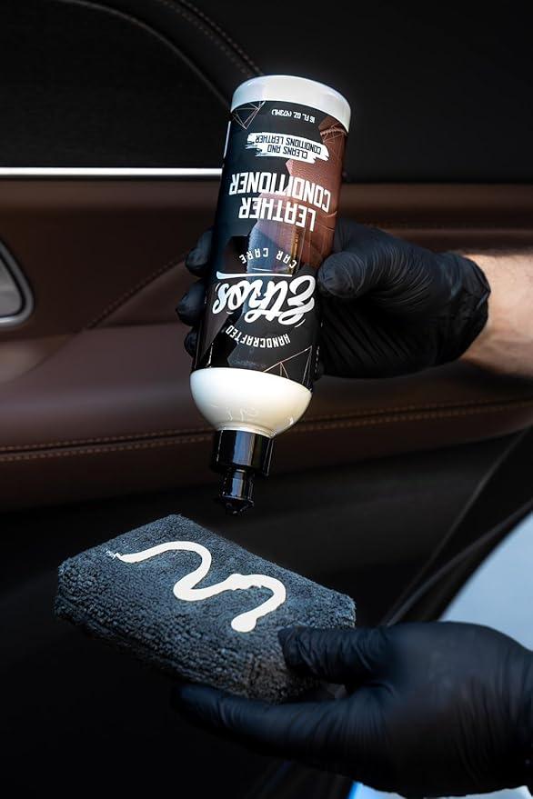 Ethos Car Leather Cleaner and Conditioner 16oz – Leather Seat Cleaner & Conditioner with UV Protection for Car Interior, Couch, Jacket, Boots – Cleans and Conditions Vinyl & Plastic Surfaces - NeatNest